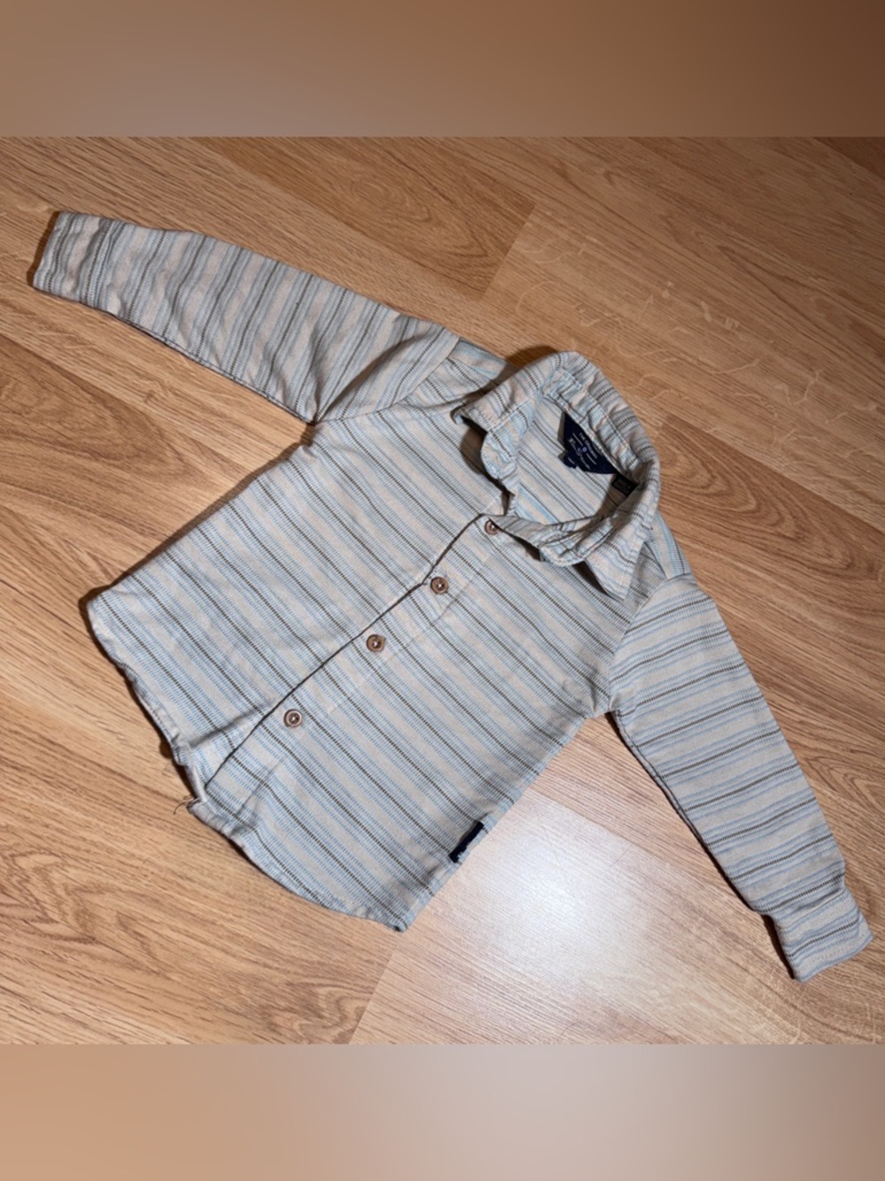 Ben Sherman Light Blue and Beige Striped Shirt